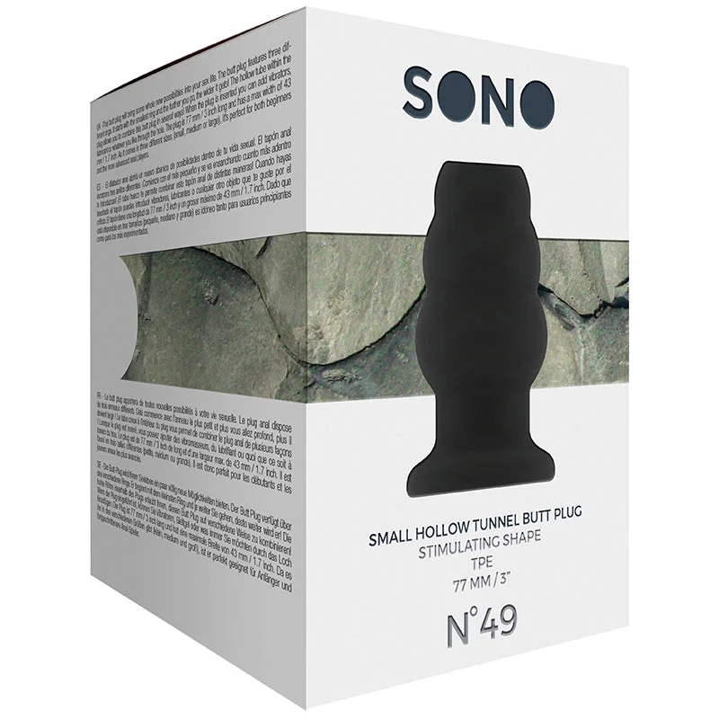 Sono No.49 - Small Hollow Tunnel Butt Plug - 3 Inch - Black