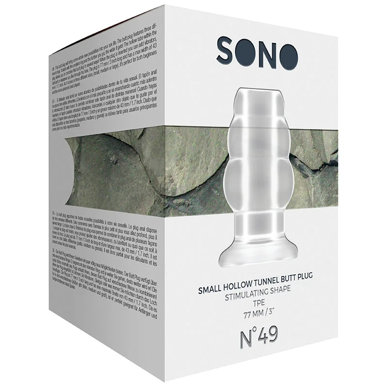 Sono No.49 - Small Hollow Tunnel Butt Plug - 3 Inch - Translucent