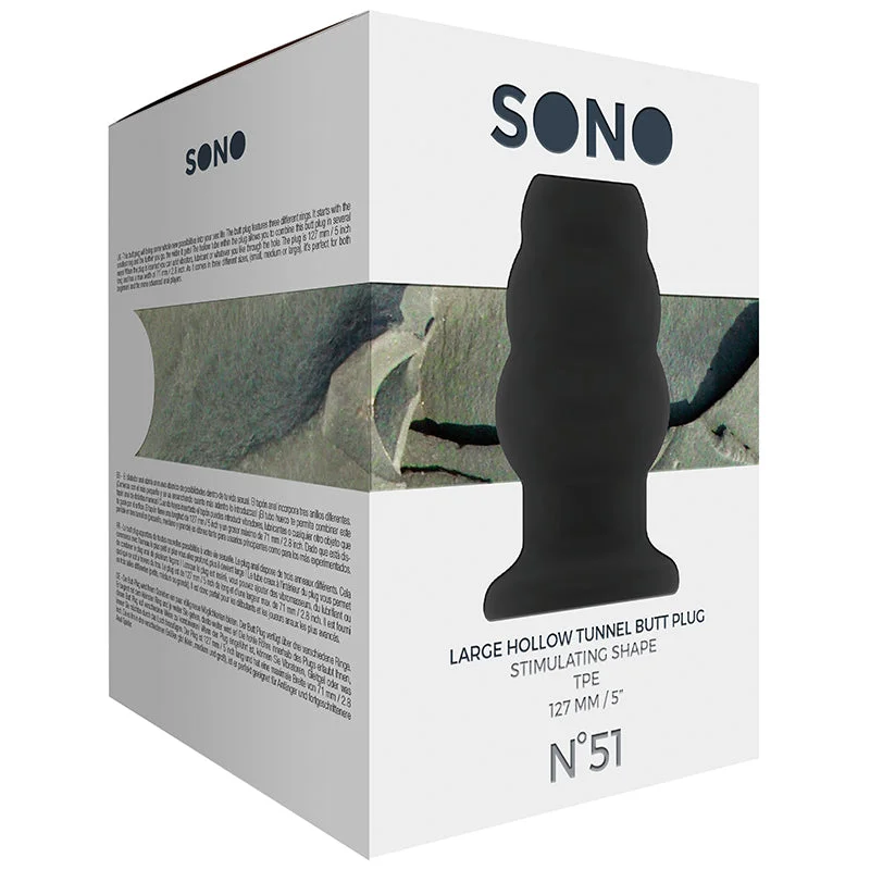 Sono No.51 - Large Hollow Tunnel Butt Plug - 5 Inch - Black