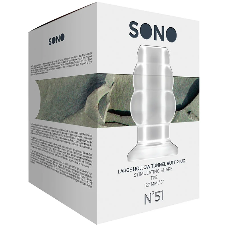 Sono No.51 - Large Hollow Tunnel Butt Plug - 5 Inch - Translucent