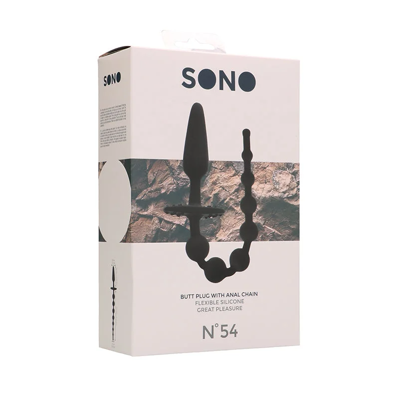 Sono No. 54 - Butt Plug with Anal Chain - Black