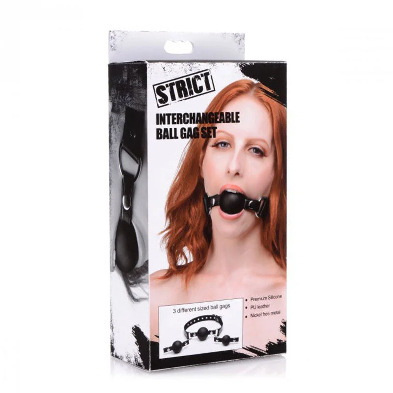 Strict Interchangeable Silicone Ball Gag Set