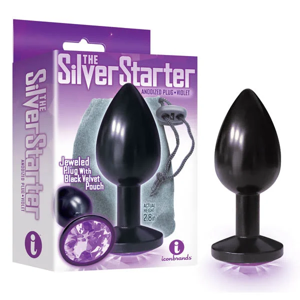 The 9's Silver Starter Butt Plug Anodised Violet