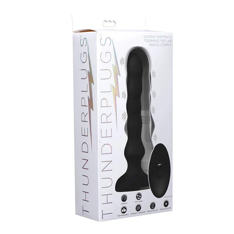 Thunder Plugs Silicone Vibrating & Squirming Plug w/ Remote Control