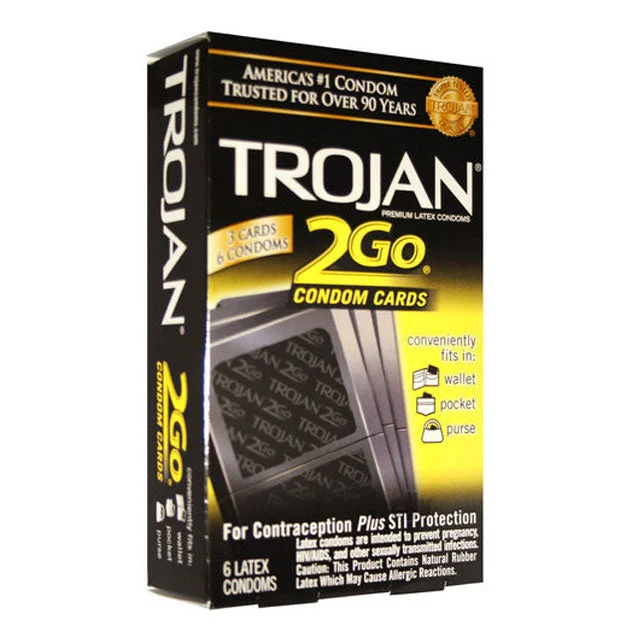 Trojan 2 Go Multipack Condom Card (6)