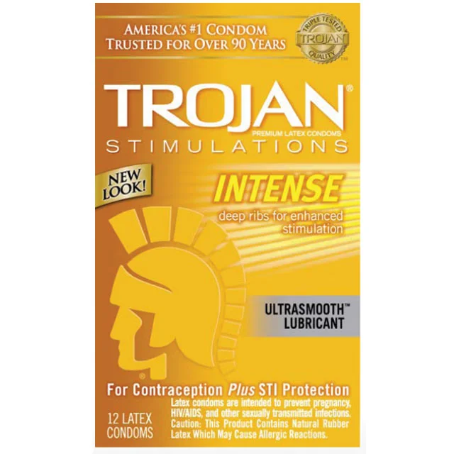 Trojan Intense Ribbed Condoms with Ultrasmooth Premium Lubricant