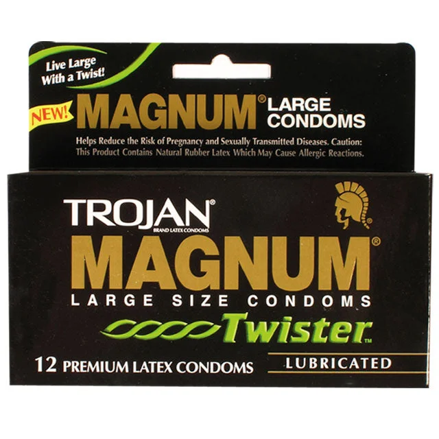 Trojan Magnum Twister Lubricated Large Size Condoms