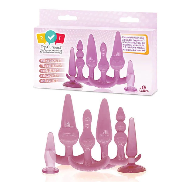 Try-Curious Anal Plug Butt Plug Kit - Pink