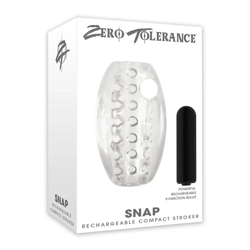 Zero Tolerance Snap Rechargeable Vibrating Compact Stroker Clear