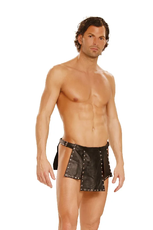 Elegant Moments Leather Kilt With Nail Heads And Adjustable Buckle Closure