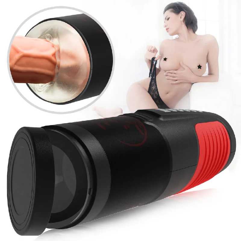 Auto Rotation 10 Sounds Vaginal Suction Cup Rechargeable Male Masturbator