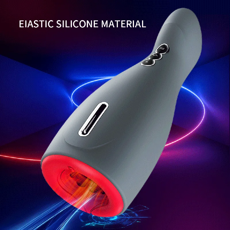 Male Masturbation Cup Automatic Telescopic Heating Silicone Vibrator Vagina Pussy Blowjob Masturbator