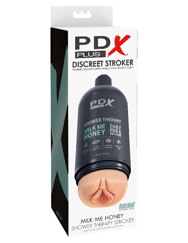 PDX Plus Discreet Stroker: Shower Therapy Milk Me Honey in Light Shade – Elevate Your Self-Care Journey!