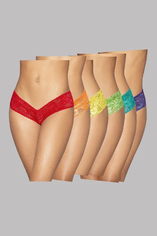 Neon Rainbow Low Rise Panty 6/Pack